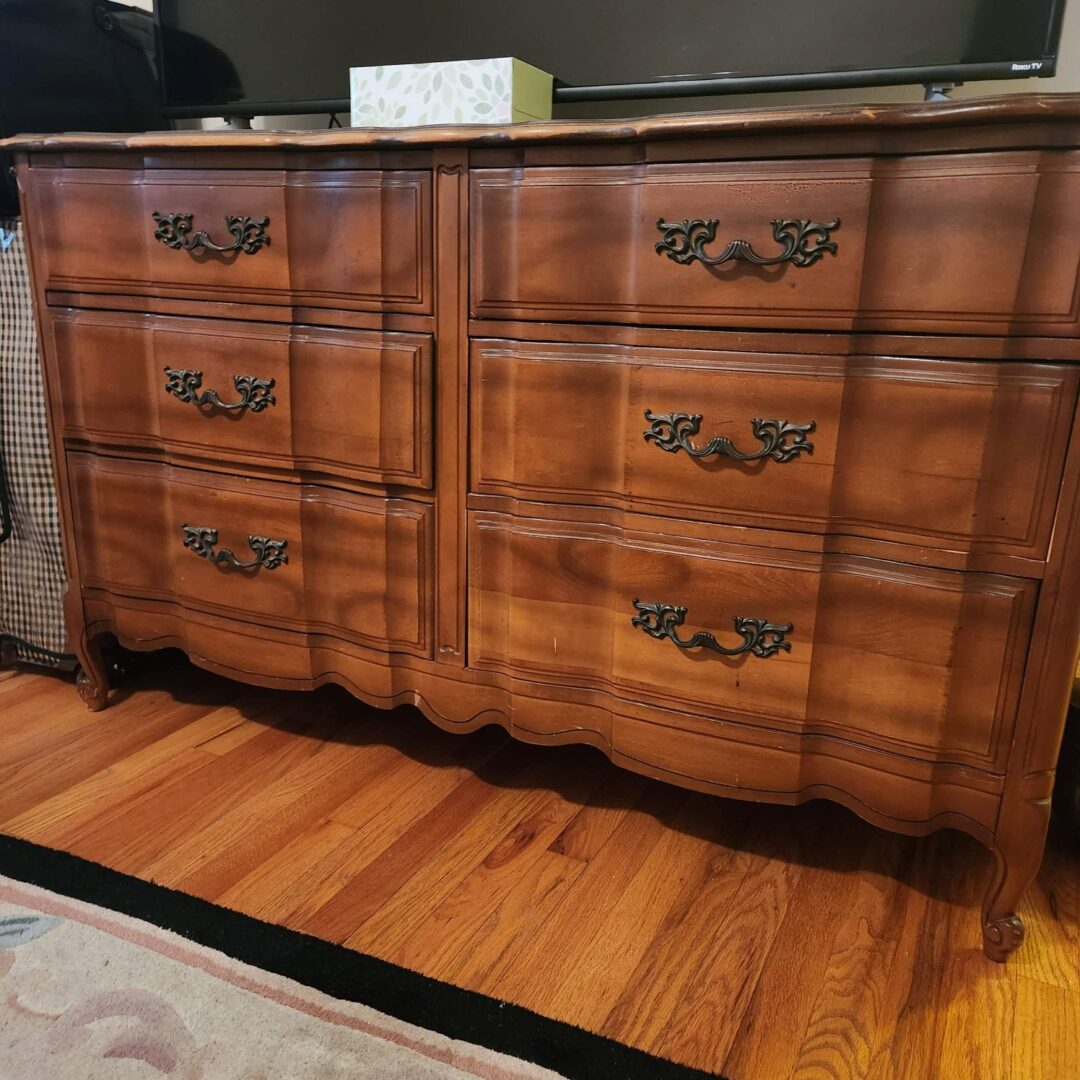 Wooden Chest of Drawers With Brass Details